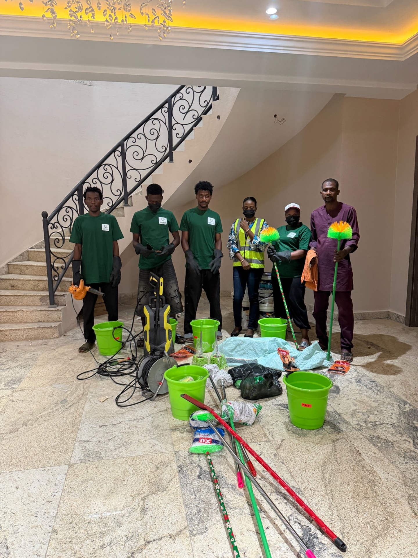 Full crew mobilised for a deep-clean project
