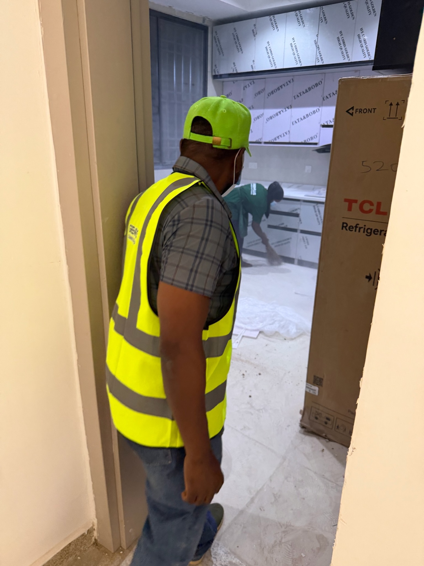 On-site supervision during post-construction cleanup